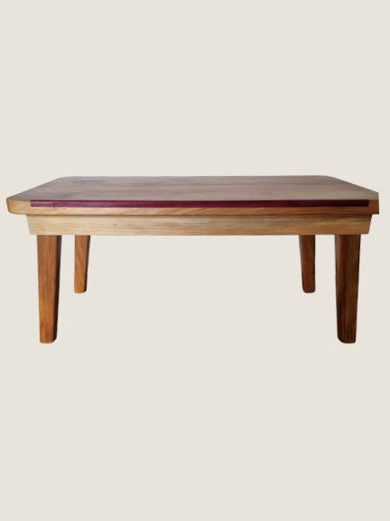 Kauri coffee table with Purpleheart inlay
