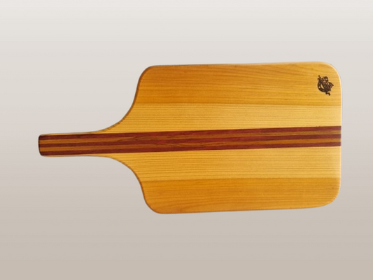 Kauri & w Purpleheart and Kwila strip serving board