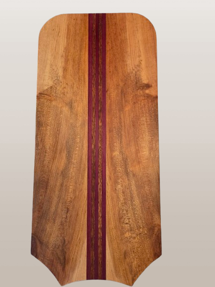 Kauri with Purpleheart and Kwila insert stripes platter